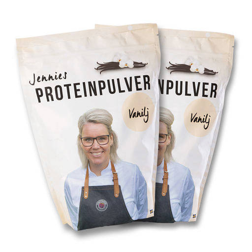 Jennies Proteinpulver med vaniljsmak, 2-pack.